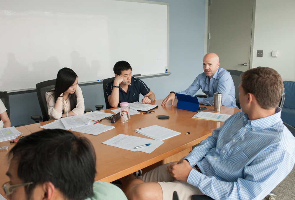 georgia tech staff meeting around a desk