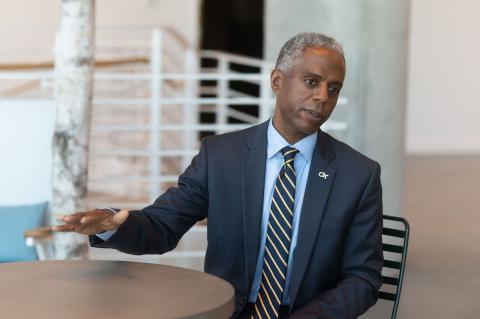 Daren Hubbard, seated in the Coda Building.