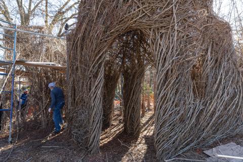 Stickworks sculpture is coming to life. 
