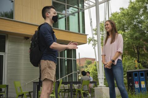 Students outside the Kendeda Building