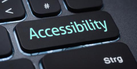 Keyboard with "Accessibility" on a key